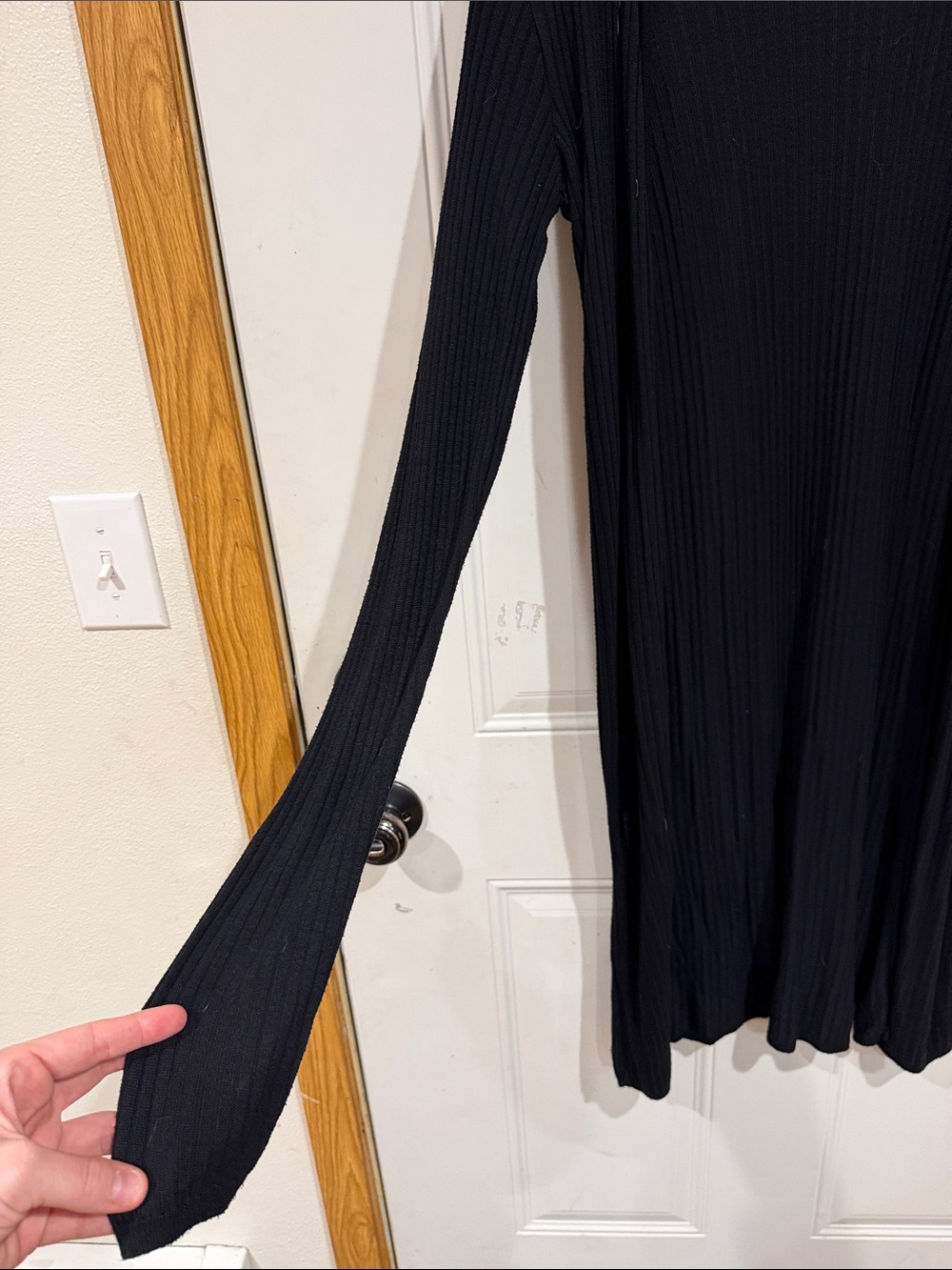Maurices Black Ribbed Open Cardigan Lightweight Layer - Picture 2 of 4